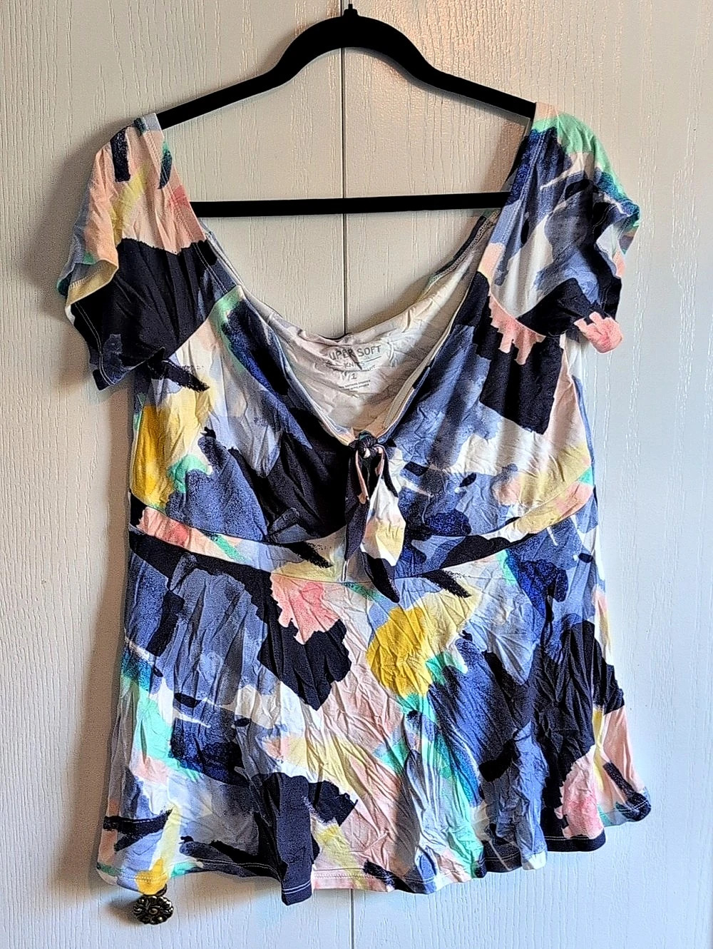 Torrid Floral Mini Dress Blue & Pink Size 1